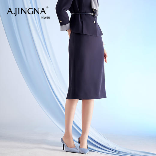 【商场同款】阿菁娜春新款简约气质H型修身半身裙A28C113023 商品图3