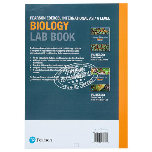 【中商原版】Edexcel International A Level Biology Lab Book 爱德思国际先进水平（IAL）生物实验书 商品图1