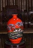 高温中华红颜色釉堆画秋色如歌赏瓶 商品缩略图0