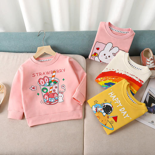 【2件5折】儿童纯棉A类春季卫衣男童女童休闲上衣40支精梳棉 商品图6