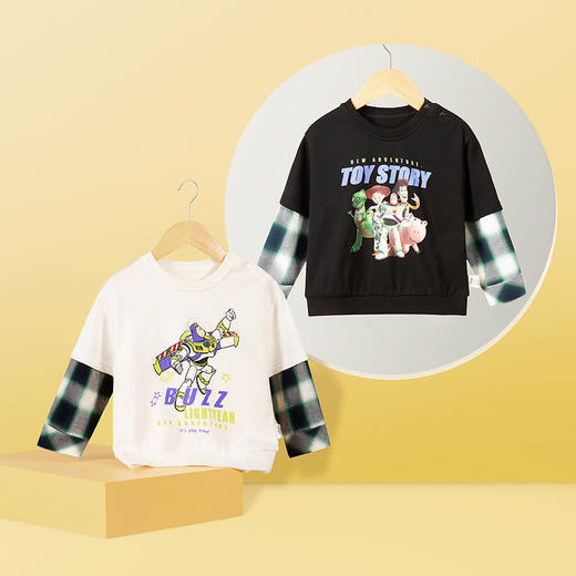 【商场同款】迪士尼童装男童套头卫衣巴斯光年春秋季中大童宝宝潮搭假两件上衣 商品图1