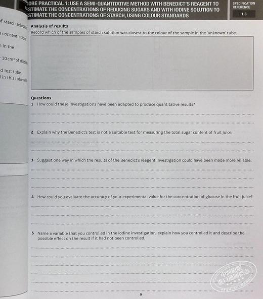 【中商原版】Edexcel International A Level Biology Lab Book 爱德思国际先进水平（IAL）生物实验书 商品图4