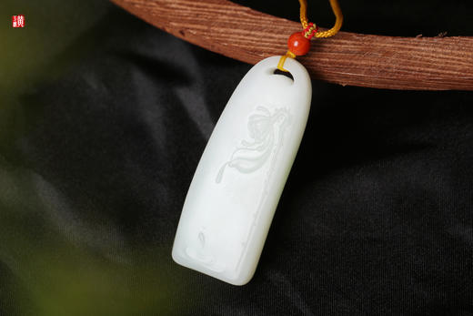 和田羊脂白玉【莲花】吊坠 商品图1