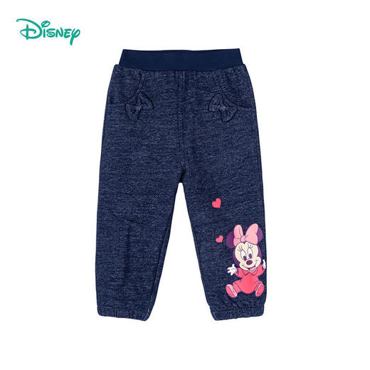 迪士尼童装女童加绒裤子秋冬外穿儿童休闲裤小童宝宝女加厚洋气213K1182 商品图1