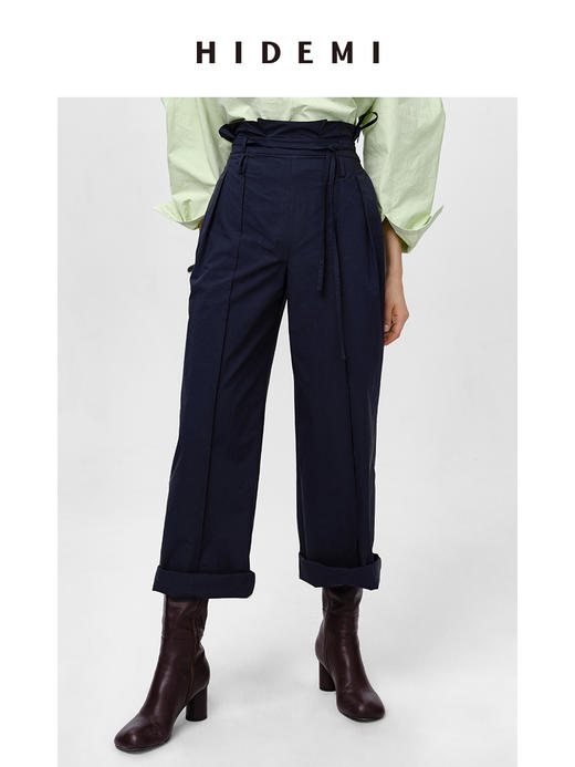 HIDEMI 不对称设计感水洗棉极简廓形两件套套装 上衣/阔腿裤 商品图12
