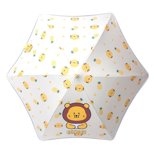 晴雨两用！滑轮安全儿童中号长柄伞，自带口哨，弹性软胶滚轮，圆角反光条设计，防戳更安全，玻纤伞骨三角加因，轻量伞架方便携带 商品图8