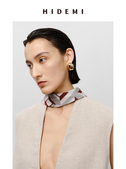 HIDEMI 极简V领原色自然亚麻西装系列套装 廓形马夹/西裤中短裤 商品图7