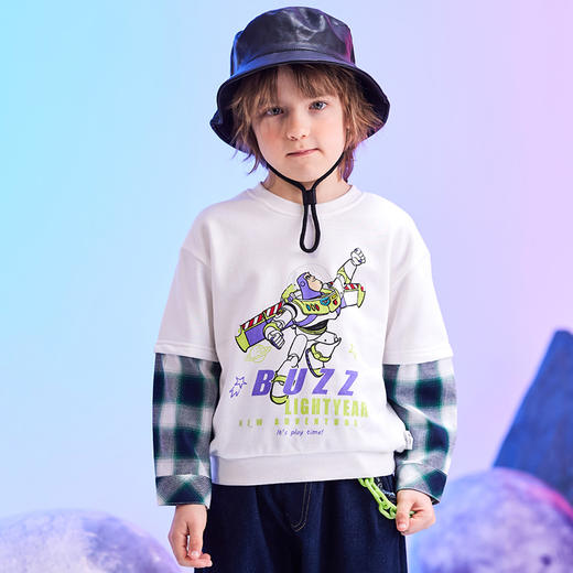 【商场同款】迪士尼童装男童套头卫衣巴斯光年春秋季中大童宝宝潮搭假两件上衣 商品图5