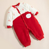 贝贝怡新生婴儿儿衣服秋冬保暖夹棉连体衣宝宝和尚服加厚哈衣爬服224L580 商品缩略图2