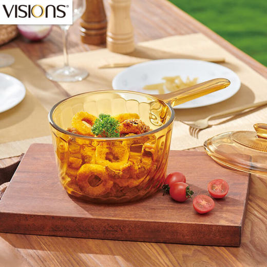 康宁 VISIONS 晶炫系列透明锅--1.5L单柄 煲汤锅辅食玻璃锅单柄锅耐高温可明火直烧 VSP-15-TR-E/KZ 商品图1