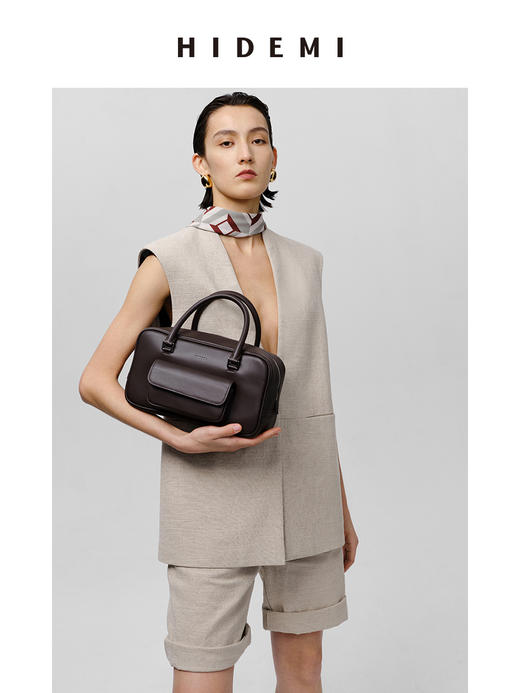 HIDEMI 极简V领原色自然亚麻西装系列套装 廓形马夹/西裤中短裤 商品图8