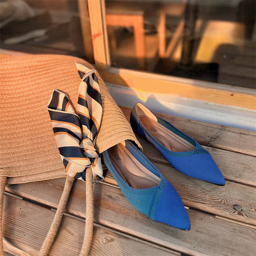 REREJOY尖头拼接平底王妃鞋 QC6357R 商品图2