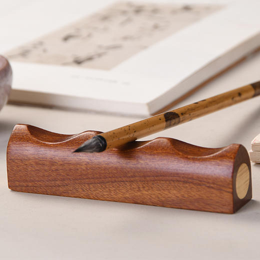 【庆学堂】实木嵌铜笔搁 笔山 笔架 镇纸 商品图4