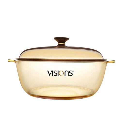 康宁（VISIONS）美国康宁visions晶彩系列透明锅琥珀色玻璃锅耐热可明火汤锅炖锅 4L晶彩系列高清锅 商品图5