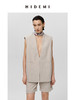 HIDEMI 极简V领原色自然亚麻西装系列套装 廓形马夹/西裤中短裤 商品缩略图2