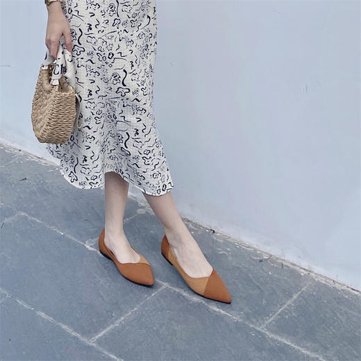 REREJOY尖头拼接平底王妃鞋 QC6357R 商品图4