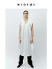 HIDEMI 抽绳立体褶皱设计感大茧型系带衬衫连衣裙 白色/黑色 商品缩略图11