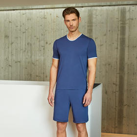 【100S高支莫代尔】SCHIESSER德国舒雅铂雅高端系列男V领短袖上衣95/21211U (可点击详情页最下方链接选择配套裤子)