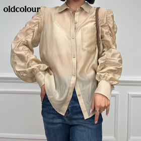 oldcolour春夏新品花边长袖衬衫女O13013119