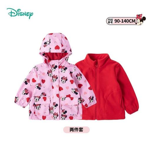 迪士尼童装女童撞色风衣洋气防风春秋外套摇粒绒内搭儿童冲锋衣213S1552 商品图5