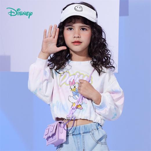 【商场同款】迪士尼童装女童套头卫衣中大童宝宝春秋季黛丝卡通连帽纯棉上衣 商品图0