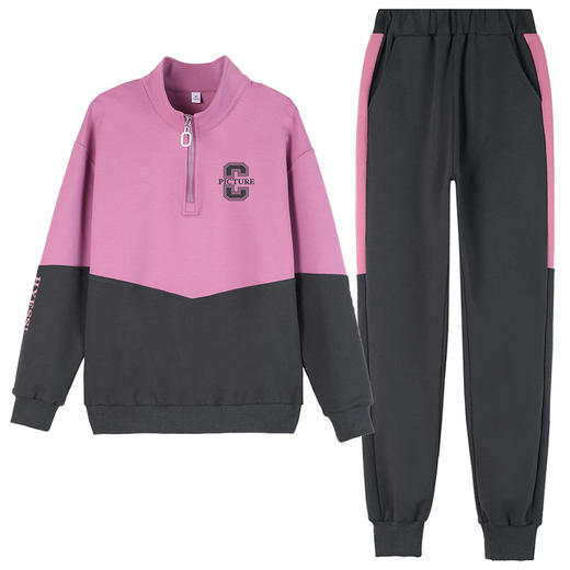 休闲运动服套装时尚卫衣宽松大码立领长袖两件套TR-6869 商品图4