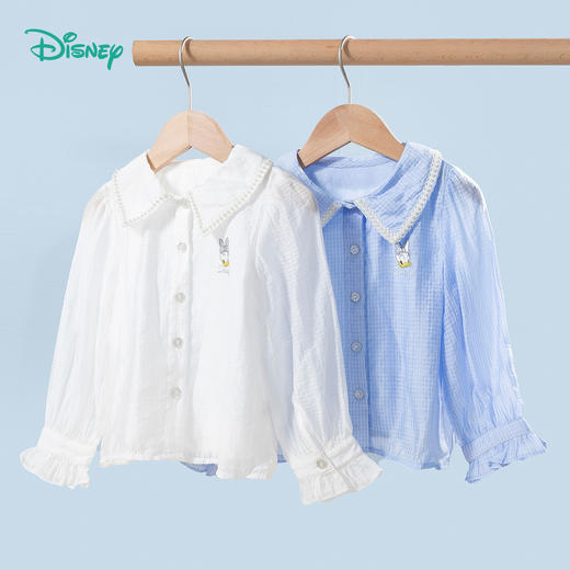 【商场同款】迪士尼童装女童衬衫翻领学院风气质百搭洋气中大童黛丝卡通衬衣221DS0510 商品图0