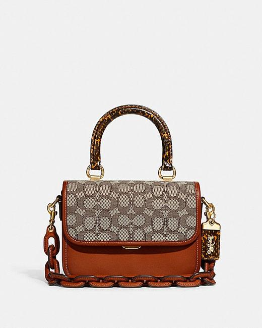 【精品】COACH 经典标志提花织物蛇皮革细节ROGUE顶部手柄手袋 商品图0