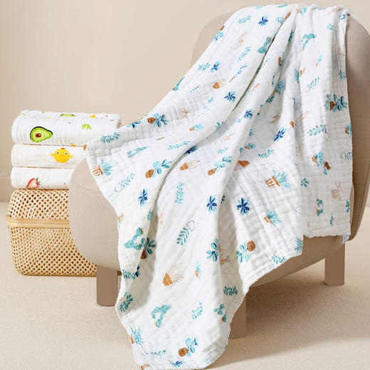 【亲肤透气！婴儿浴巾盖毯】婴儿浴巾纱布柔软吸水婴儿盖毯新生儿宝宝洗澡浴巾-QQ 商品图3