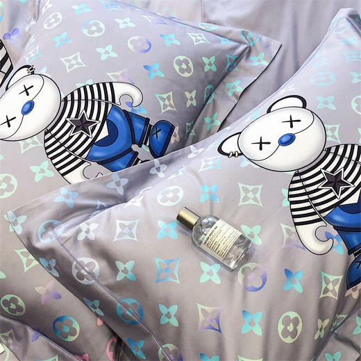 自然醒60支长绒棉泰迪熊四件套金太阳面料正版授权全棉轻奢潮尚大牌风床上用品KY 商品图5