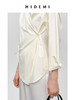 HIDEMI 不规则丝巾领纽扣设计感衬衫 奶油米/沙丘灰 商品缩略图8