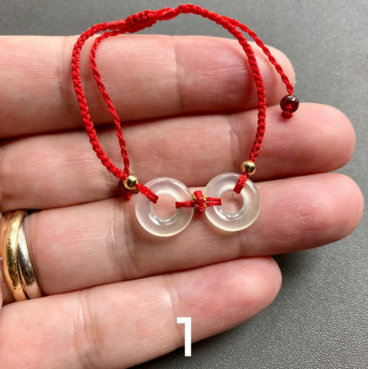 玻璃种翡翠平安扣手绳 商品图1