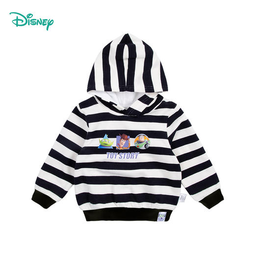 【商场同款】迪士尼童装男童连帽卫衣春秋玩具总动员胡迪经典条纹套头T恤上衣 商品图5