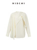 HIDEMI 不规则丝巾领纽扣设计感衬衫 奶油米/沙丘灰 商品缩略图10