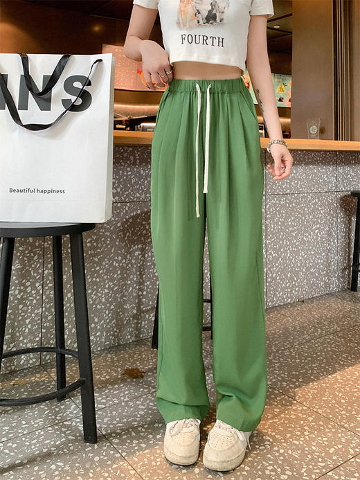 <曾小咸推荐>巨折清仓秒杀，稀有现货24小时发【仅限今日】 休闲阔腿裤女夏季薄款宽松直筒拖地高腰长裤 商品图1