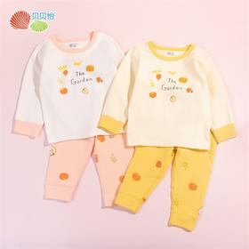 贝贝怡女童家居服套装长袖纯棉睡衣宝宝春秋装新款儿童家居服223T2515