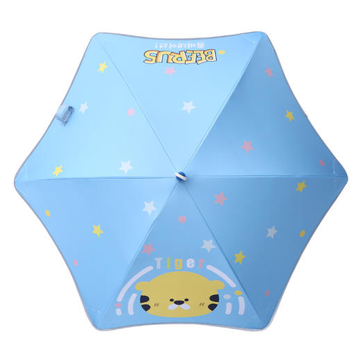 晴雨两用！滑轮安全儿童中号长柄伞，自带口哨，弹性软胶滚轮，圆角反光条设计，防戳更安全，玻纤伞骨三角加因，轻量伞架方便携带 商品图7