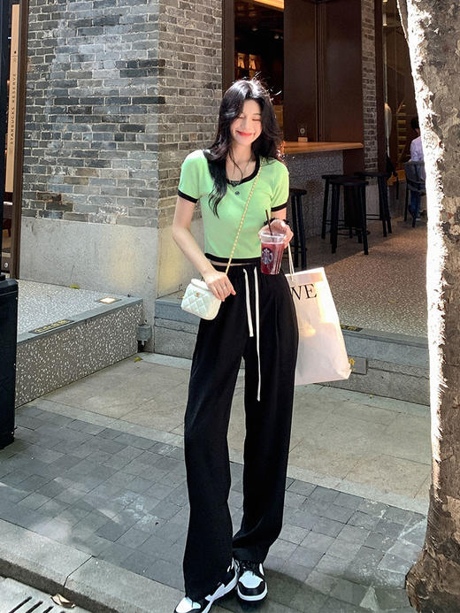 <曾小咸推荐>巨折清仓秒杀，稀有现货24小时发【仅限今日】 休闲阔腿裤女夏季薄款宽松直筒拖地高腰长裤 商品图3