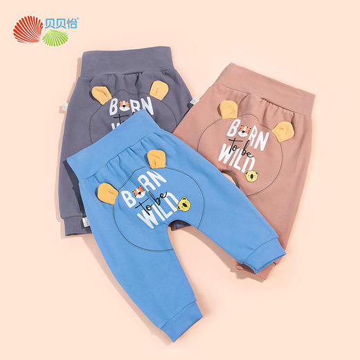 贝贝怡男宝宝长裤春秋款新品婴儿保暖萌趣裤子大屁屁裤PP裤223K2440 商品图4