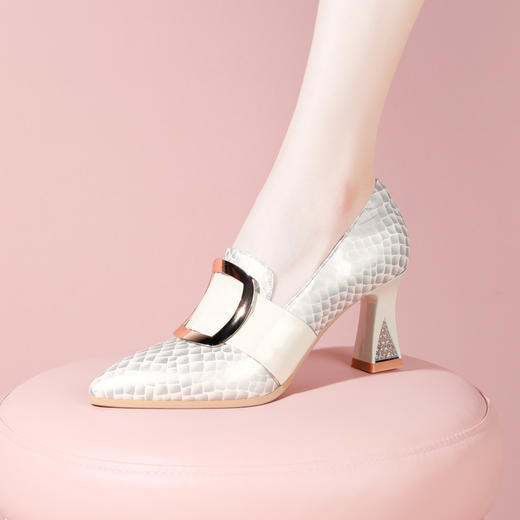 高端优雅，春季新款超迁皮高跟鞋YSML-A011-K390 商品图4