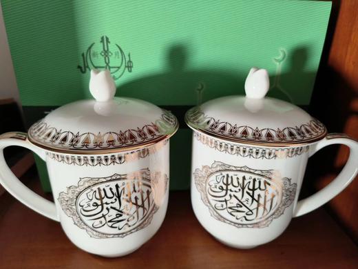 烫金对杯 高档骨质瓷盖杯 高端八宝盖碗一对烫金工艺（民族特色）全国包邮 商品图2