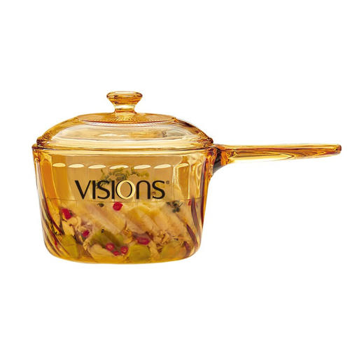 康宁 VISIONS 晶炫系列透明锅--1.5L单柄 煲汤锅辅食玻璃锅单柄锅耐高温可明火直烧 VSP-15-TR-E/KZ 商品图3
