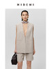 HIDEMI 极简V领原色自然亚麻西装系列套装 廓形马夹/西裤中短裤 商品缩略图0