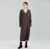 东黎 • 小山羊绒女士秋冬V领宽松气质打底连衣裙 21D12 商品缩略图0