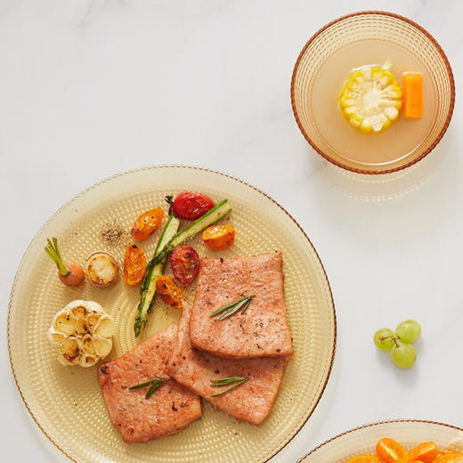 康宁 VISIONS 琥珀色餐具4件组 2个小碗1个深盘1个平盘 高颜值钢化玻璃易清洗餐具套装 VS-AMR4A/CN 商品图2