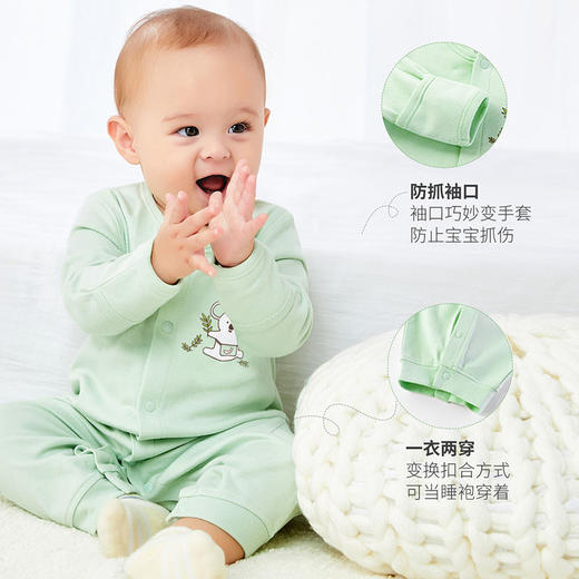 新生婴儿衣服和尚服夏初生薄款连体衣纯棉宝宝蝴蝶衣哈衣空调服203L424 商品图3