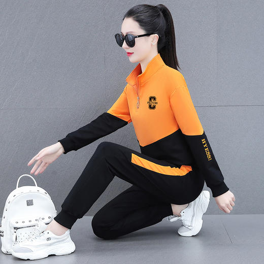 休闲运动服套装时尚卫衣宽松大码立领长袖两件套TR-6869 商品图3