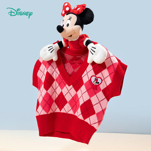 【商场同款】
迪士尼童装女童针织背心马甲春秋洋气中大童宝宝套头短袖针织上衣 商品图6