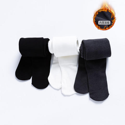 贝贝怡儿童弹力加绒连裤袜女童袜子春秋纯色秋冬打底裤防勾丝新款 商品图2