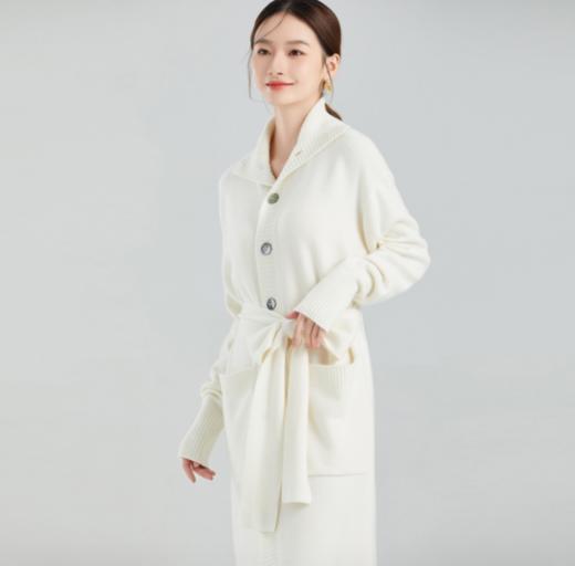 东黎 • 小山羊绒中性风秋冬季翻领开衫 21D11 商品图0